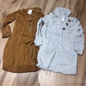 Lou Lou knotted gowns brown and grey size newborn